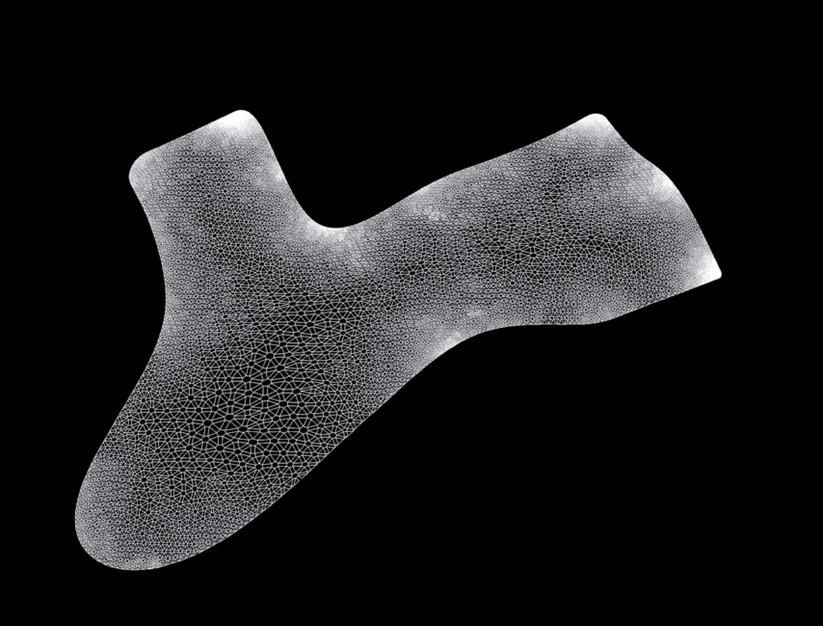 Site footprint Voronoi-structuralised — the partition geometry used as the substrate for the 240-variant search