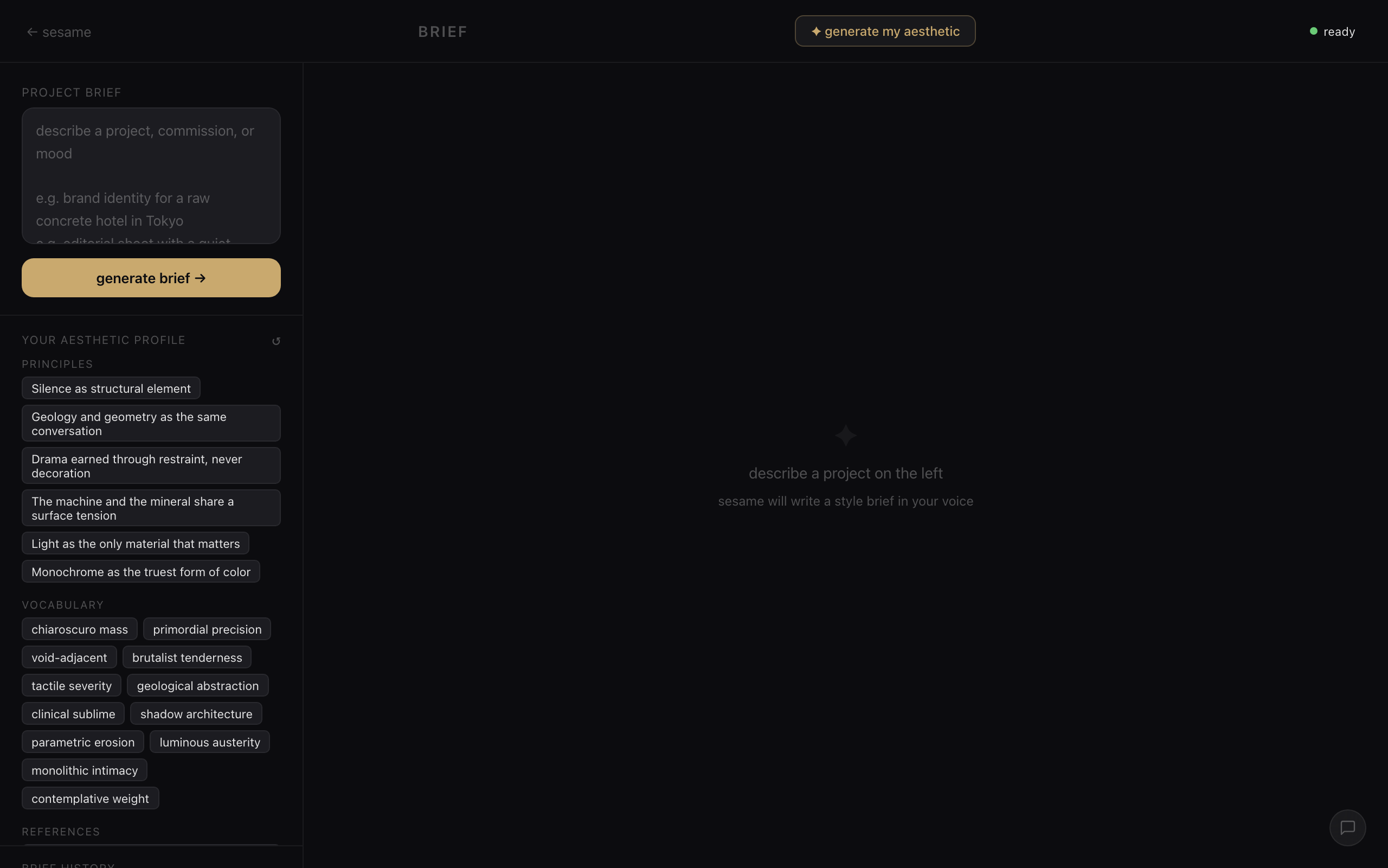 Sesame — auto-generated style brief
