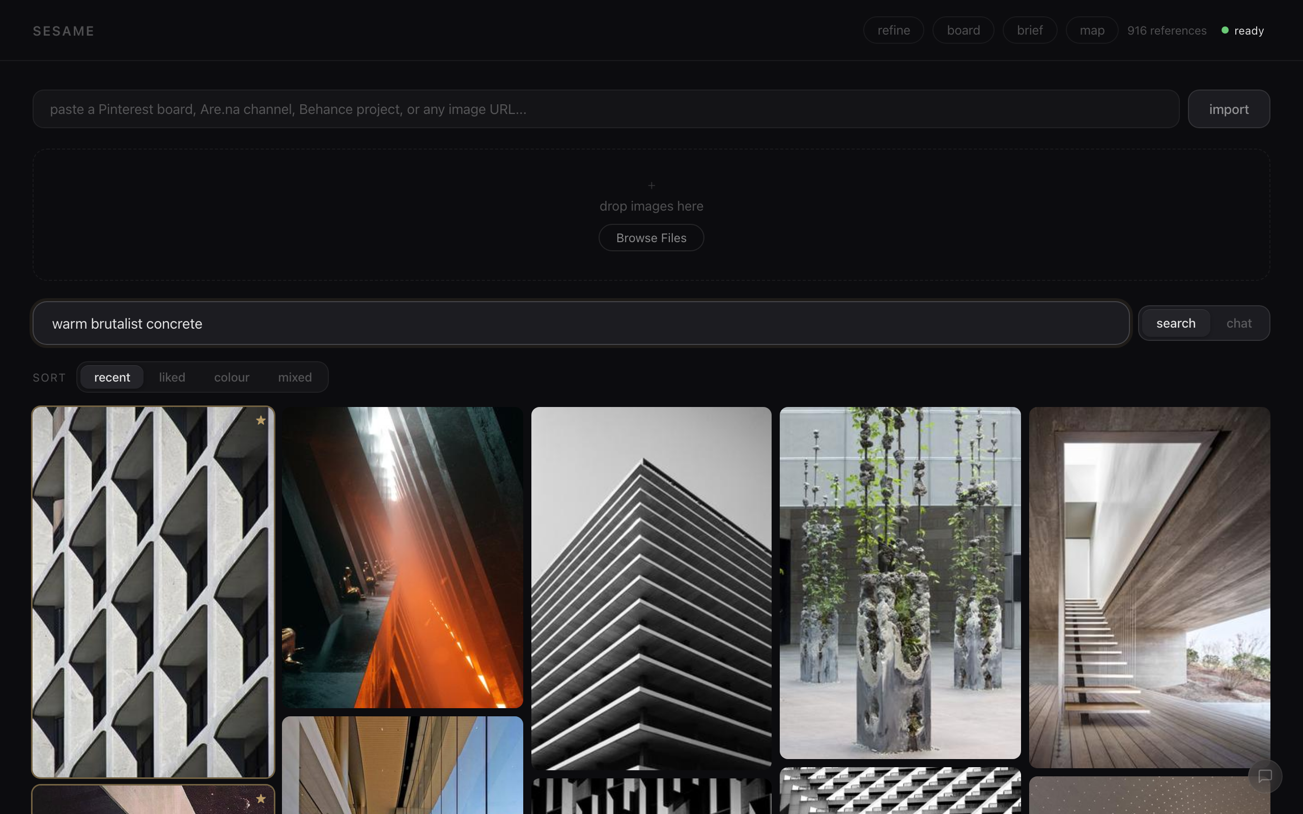 Sesame — natural language search results