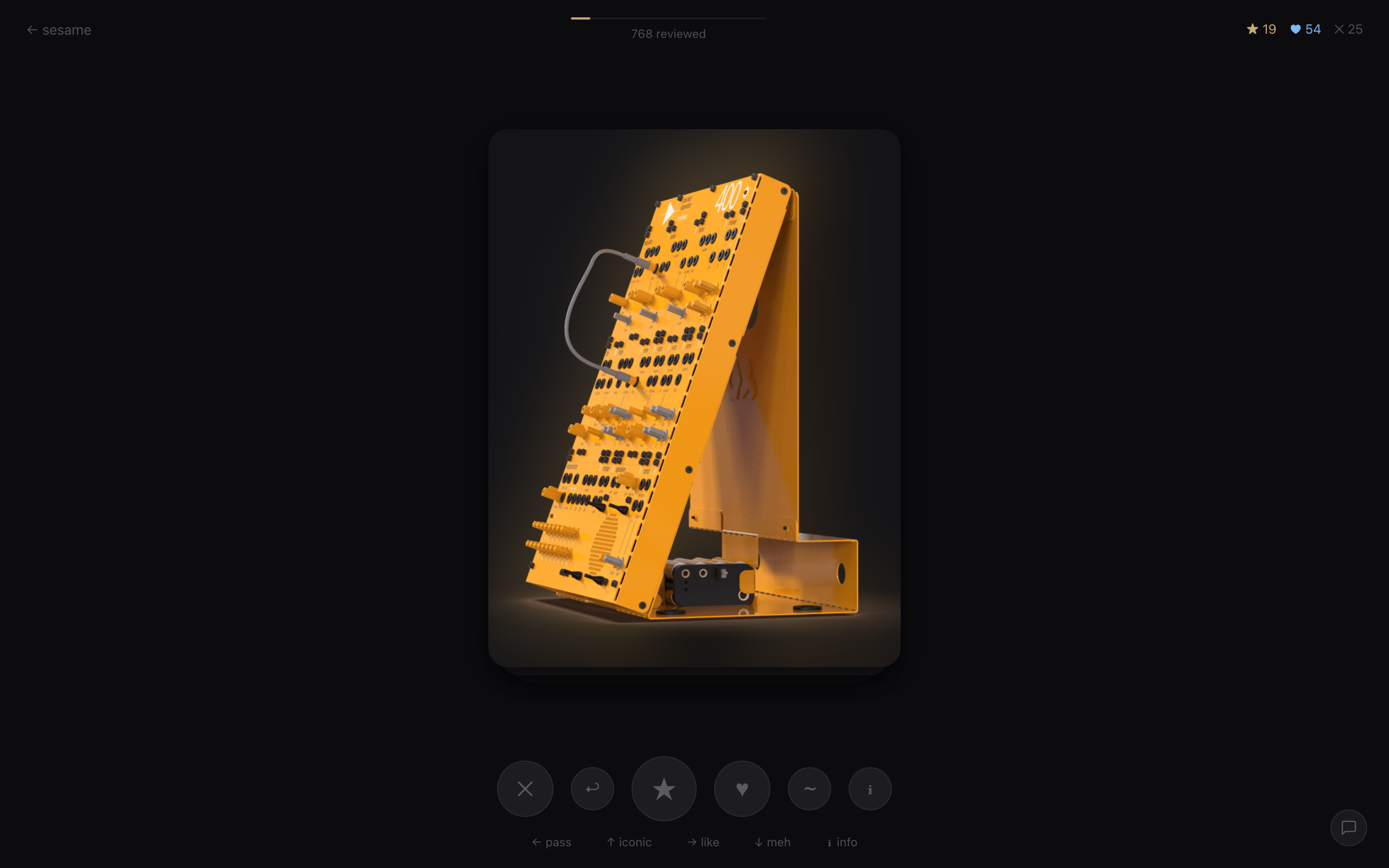 Sesame — refine view for rapid taste calibration