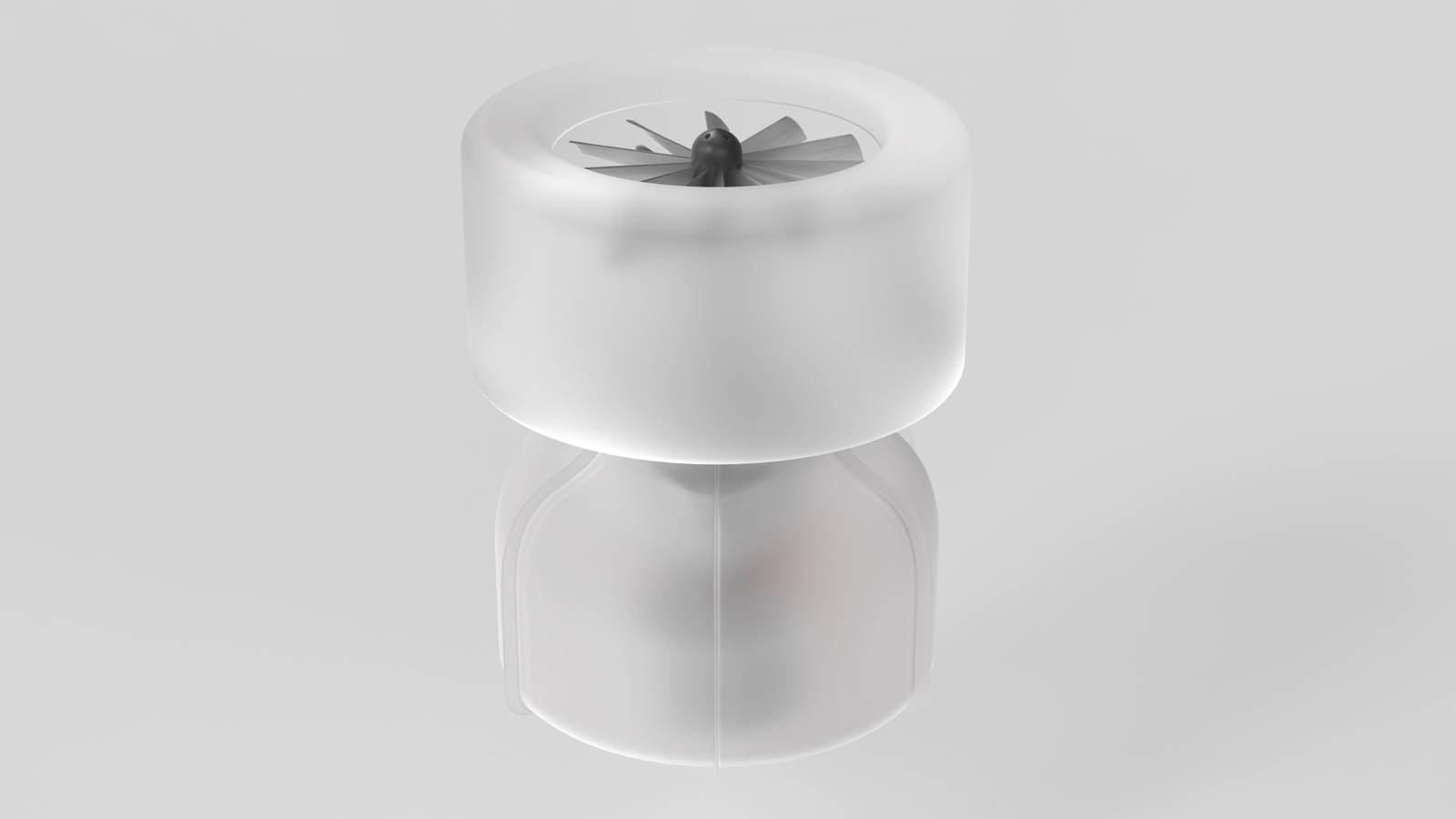 SOGES — circular wind-energy system; frosted-housing turbine product render