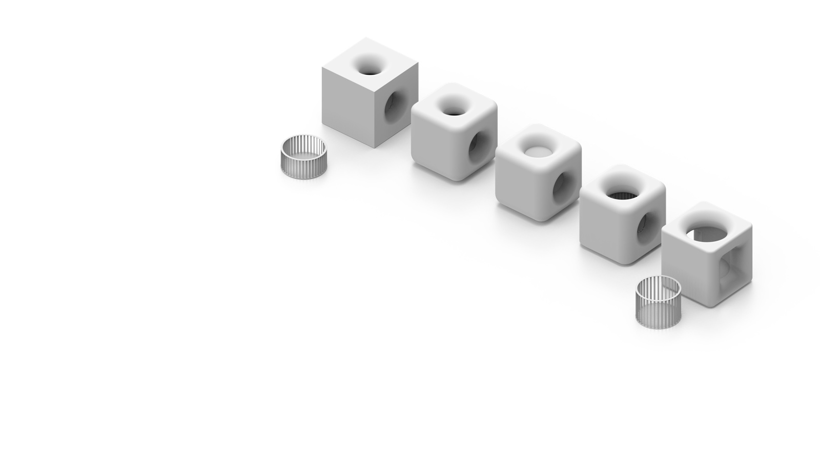 SOGES design iteration V2 — refined cube-housing array exploring rotor placement options