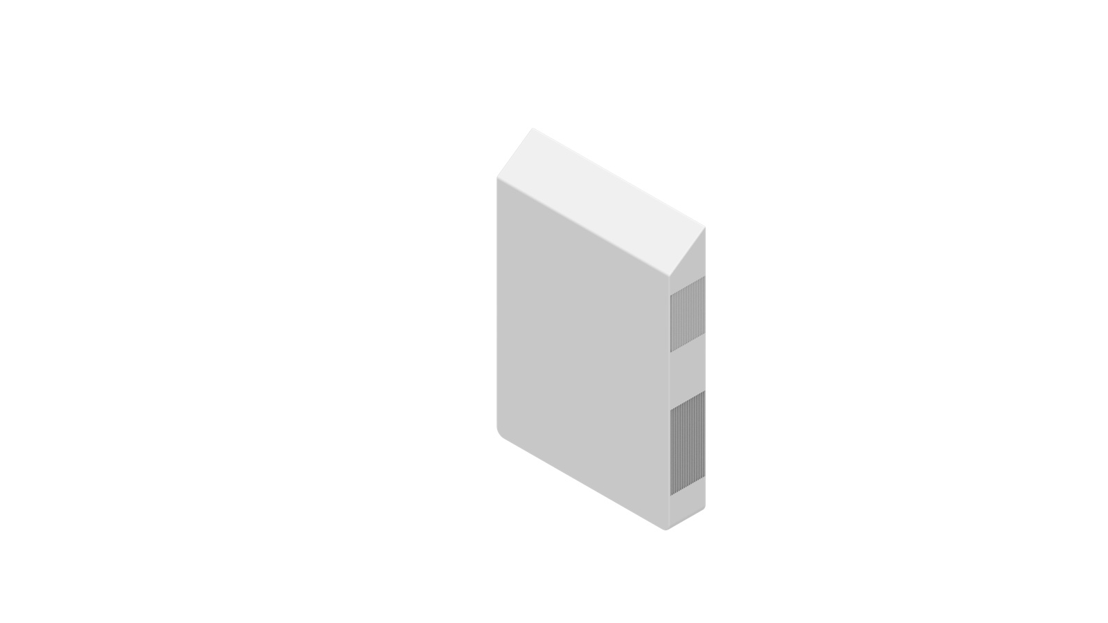 SOGES power box — wall-mounted battery and electrical-panel unit in orthographic isometric view