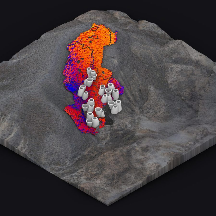 Placement logic — candidate structures distributed by slope, exposure, and catchment